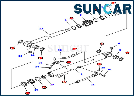 ซื้อ PC40MRX-1 PC45MRX-1 Komatsu 707-98-25970 ชุดซ่อมกระบอกสูบกระบอกสูบสำหรับ North America Excavator online manufacture