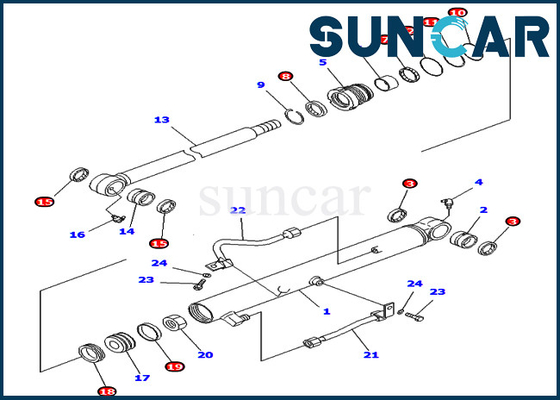 ซื้อ Komatsu Bucket Seal Kit 707-98-15690 7079815690 ชุดบริการกระบอกสูบเหมาะกับรถขุด PC40MR-1 PC40R-8 online manufacture