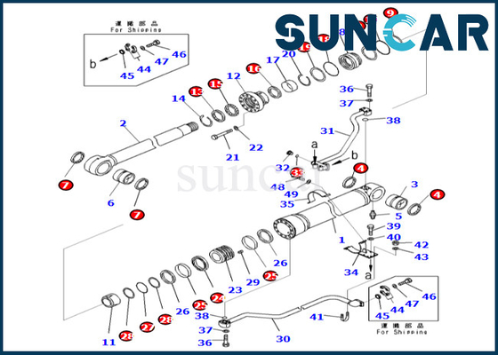 ซื้อ ชุดซีลกระบอกสูบบูม 7079968481 707-99-68481 สำหรับ PC700LC-8E0 PC650LC-8E0 Komatsu Boom กระบอกชุดซ่อม online manufacture