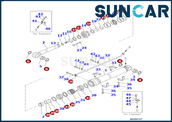 ซื้อ Komatsu Arm Cylinder Seal Kit 707-99-76380 7079976380 Arm Cylinder Seal ชุดซ่อมสำหรับ PC700LC-8E0 PC650LC-8E0 online manufacture