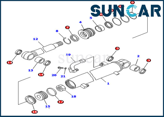 ซื้อ 707-98-25820 7079825820 แขนกระบอกชุดบริการสำหรับ PC45-1 PC50UD-2 PC50UU-2 Komatsu ชิ้นส่วนภายใน online manufacture