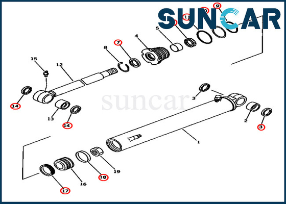 ซื้อ PC45-1 Komatsu Service Parts 707-98-25620 7079825620 Boom Swing Cylinder Seal Kit ชุดซ่อม online manufacture