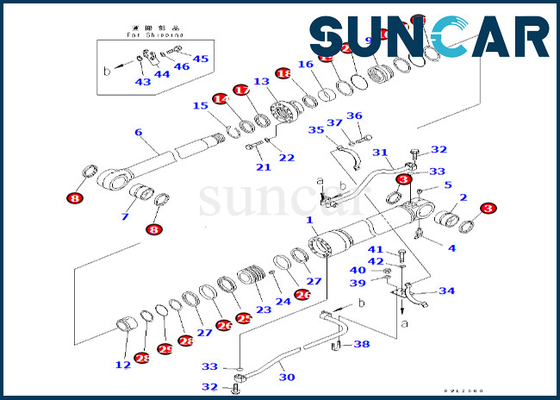 ซื้อ Komatsu 7079968680 707-99-68680 Boom Cylinder Seal Kit เหมาะกับ PC600LC-6A Boom Cylinder Sealing Kit online manufacture
