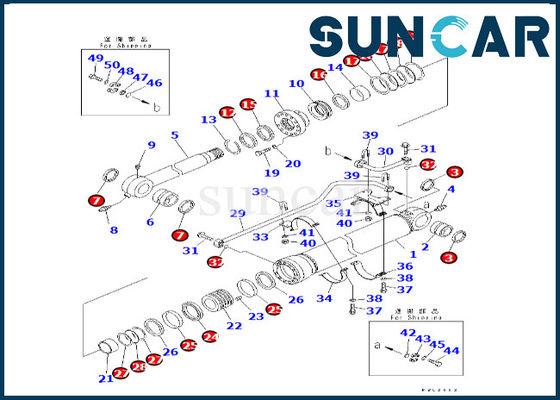 ซื้อ 707-99-68690 7079968690 Bucket Cylinder Seal Kit เหมาะกับ PC600LC-6A Komatsu Bucket ชุดซ่อมกระบอกสูบ online manufacture