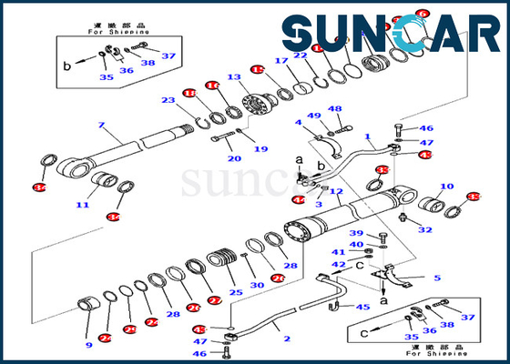 ซื้อ PC650LC-11 PC700LC-11 Komatsu 721-98-01360 7219801360 Boom Cylinder Seal Kit ชุดบริการ online manufacture