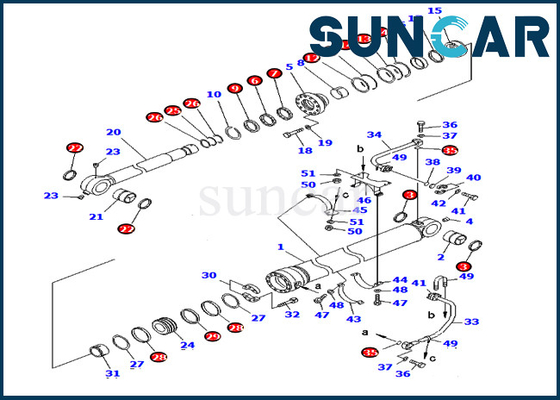 ซื้อ 707-99-68550 7079968550 Bucket Cylinder Seal Repair Kit สำหรับเครื่องจักร Komatsu รุ่น PC750-6 PC750LC-6 online manufacture