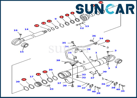 Komatsu 707-99-69690 7079969690 Bucket Cylinder Seal Kit สำหรับรุ่น PC750-7 PC800-8 Overseas Version