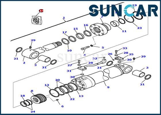 PC75R-2 PC95R-2 Komatsu 707-99-25700 7079925700 รถขุดบูมชุดบริการชุดซีลกระบอกสูบ