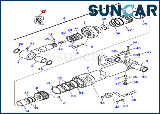 707-99-27740 7079927740 Arm Cylinder Oil Seal Kit สำหรับบูม 2 ชิ้น รุ่น PC75R-2 PW75R-2 Komatsu