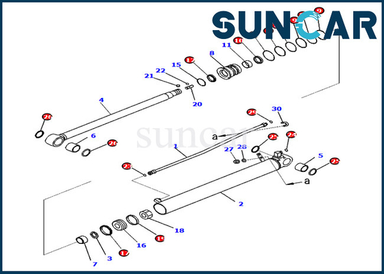 721-98-00680 7219800680 Arm Sealing Kit PC78US-10 รถขุด Komatsu Cylinder Repair Seal Kit