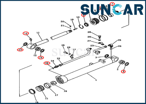 PC80-1 Arm Service Kit ชุดซ่อมสำหรับ 20X-63-66300 20X6366300 Komatsu กระบอกไฮดรอลิก