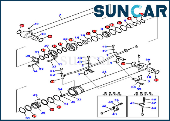 721-98-00930 7219800930 Arm Cylinder Oil Seal Kit ความต้านทานการสึกหรอ PC800SE-8E0 Komatsu ชุดซ่อม