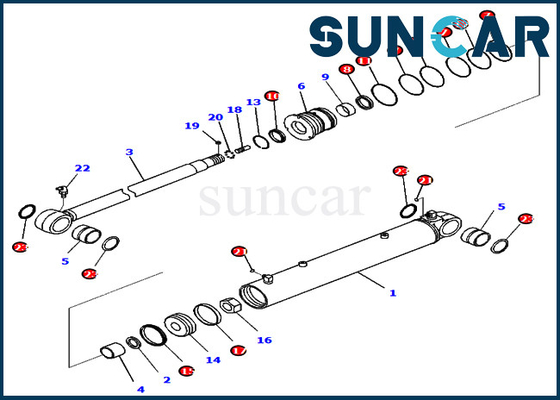 707-98-41380 7079841380 Boom Swing Cylinder Seal Kit เหมาะสำหรับ Komatsu PC88MR-10 PW98MR-10 รุ่น