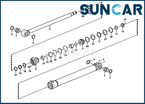 ชุดบริการ VOE14516933 VOE 14516933 Boom Cylinder Seal Repair Kit สำหรับ SUNCARVO.L.VO EC140D Heavy Equipment