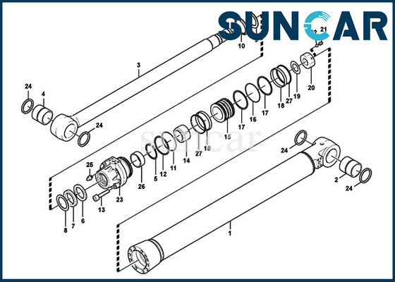 EC700B SUNCARVO.L.VO VOE14618213 VOE 14618213 Dipper Arm Cylinder Seal Kit ชุดเปลี่ยนบริการ