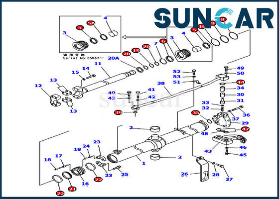 707-99-44180 Blade Lift ชุดซีลกระบอกไฮดรอลิกสำหรับ Komatsu D155A-5