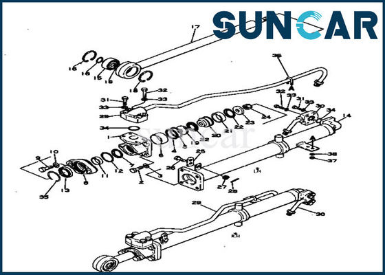 101-170-0510 ชุดเปลี่ยนซีลใบมีดไฮดรอลิกเหมาะกับ D20A-3 Komatsu Dozer
