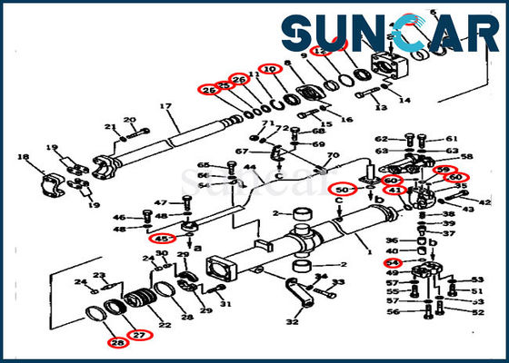 D275A-2 ชิ้นส่วนภายในของ Komatsu 707-99-45525 ชุดซีลลิฟท์กระบอกสูบ