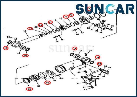 ชุดซีลกระบอกยก ISO9001 707-99-73050 สำหรับ D275A-2 Komatsu