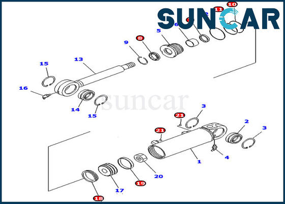 707-98-24710 7079824710 ชุดซีลกระบอกไฮดรอลิกของ Komatsu สำหรับ D39EX-21 D39PX-21