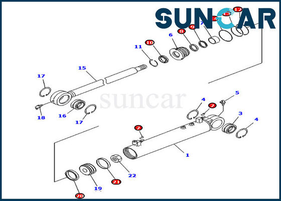 707-99-14930 ชุดซ่อมซีลกระบอกมุม D31PX-21A ชุดเปลี่ยน Komatsu