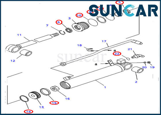 707-98-23080 ชุดซีลซ่อมกระบอกสูบสำหรับรถปราบดิน D31E-20 D31P-20 Komatsu