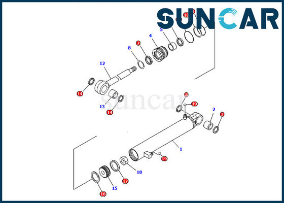 707-98-03580 Komatsu Arm Cylinder Seal Kit ชุดซ่อมกระบอกสูบเหมาะกับ PC09-1 Excavator