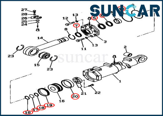 D375A-3D Dozer 707-99-74420 Blade Tilt Cylinder Replacement Kit Komatsu Service Kit