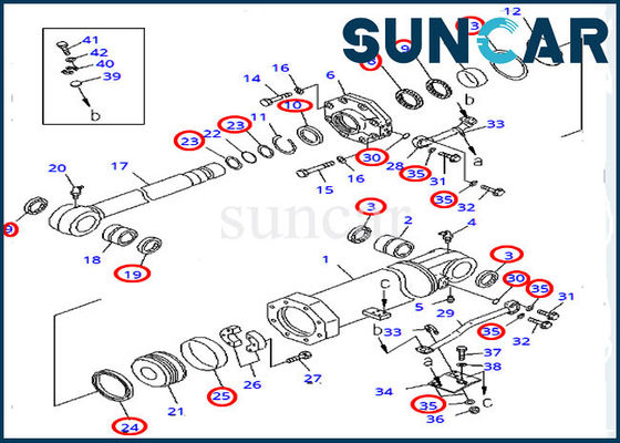 707-99-74430 7079974430 Ripper Lift ชุดซีลกระบอกไฮดรอลิกสำหรับ Dozer D375A-5D Komatsu