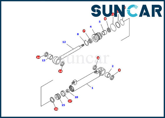 707-98-11060 Komatsu Excavator arm Cylinder Seal Kits สำหรับการเปลี่ยนรุ่น PC08UU-1