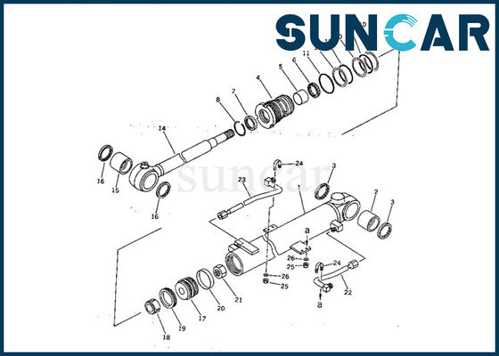 707-98-12270 ชุดซีลกระบอกบูม Komatsu Excavator PC07-2 รุ่นชุดบริการชิ้นส่วนด้านใน