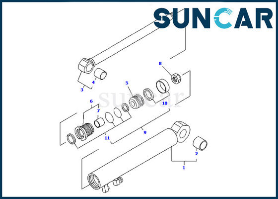 YM172186-72370 ชุดซีลกระบอกแขนใบมีดสำหรับ Komatsu PC09FR-1 Excavator Seal Repair Kit
