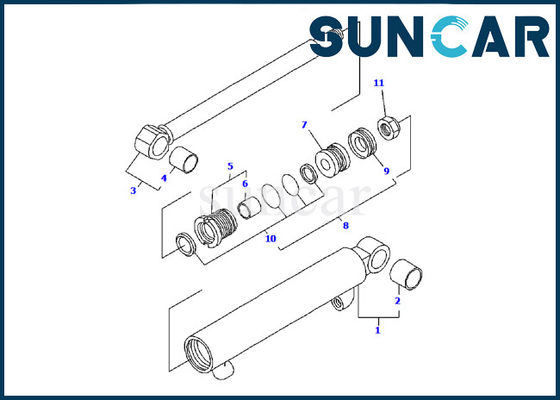 YM172186-72580 Komatsu service kit PC09FR-1 Equipment Models ชุดซีลกระบอกสูบถัง