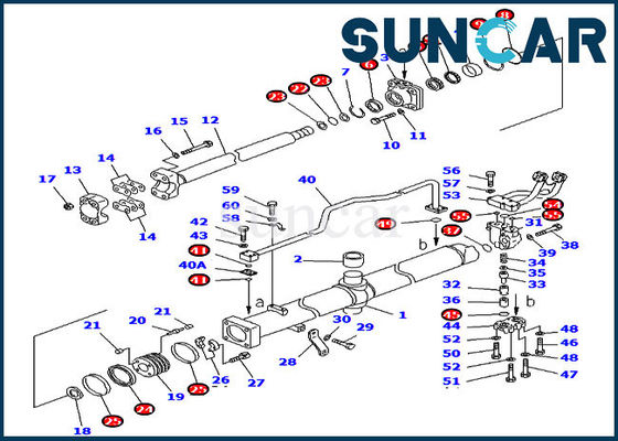 707-98-56625 Blade Lift Cylinder Seal Kit Dozer Service Kit สำหรับ D375A-3 D375A-5D Komatsu