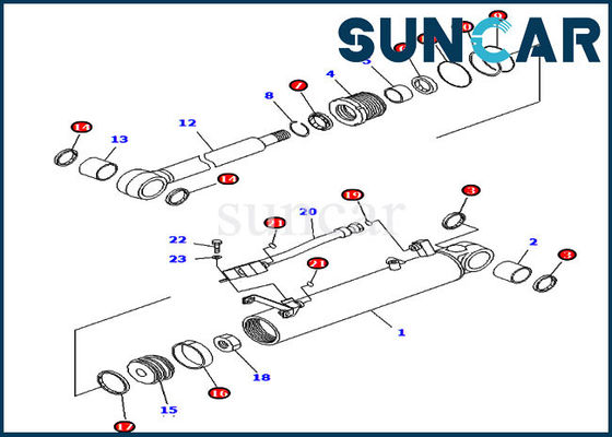 Komatsu 707-98-24700 7079824700 ชุดบริการกระบอกยกสำหรับรถดันตีนตะขาบรุ่น D39EX-21