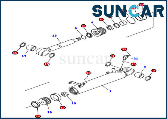 707-99-24640 ชุดยกไฮดรอลิก LH RH ชุดซีลกระบอกเหมาะกับรถปราบดิน D39PX-2A Komatsu