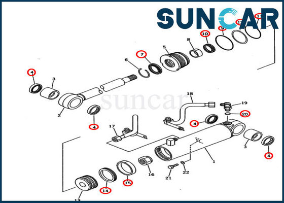 707-98-34510 7079834510 ชุดเปลี่ยนชุดซีลกระบอกสำหรับ D40PF-5 Komatsu