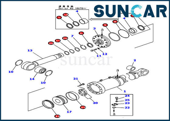 707-98-84011 Bulldozer Sealing Kit D475A-3-SC Komatsu Tilt Cylinder ชุดซ่อม