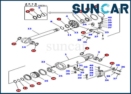 707-98-82010 7079882010 ชุดบริการกระบอกสูบยกของ Ripper D475A-3-HD Komatsu Oil Seal Kits