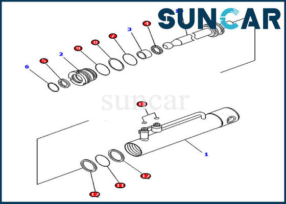 707-98-11350 Pin puller ชุดซีลกระบอกไฮดรอลิกเหมาะกับ Komatsu D375A-6 D475A-5