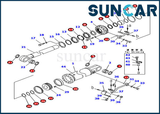 ISO9001 131-62-05080 ชุดซ่อมซีลกระบอกยก D50A-16 Dozer Komatsu Replacement Kits