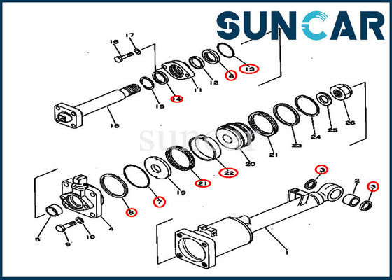 ชุดซีลไฮดรอลิก 131-63-05050 ชุดซ่อมกระบอกสูบเอียงสำหรับ Komatsu D50A-16 D50P-16