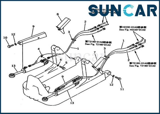 707-98-41010 7079841010 ชุดใบมีดยกกระบอกซีลสำหรับ Komatsu Power Angle Tilt Dozer