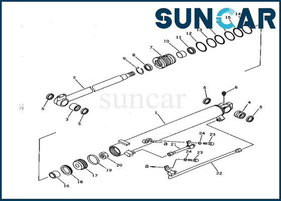 รถขุดซีล 707-98-22020 ชุดใบมีดเอียงกระบอกซีล PC28UU Komatsu Service Kit