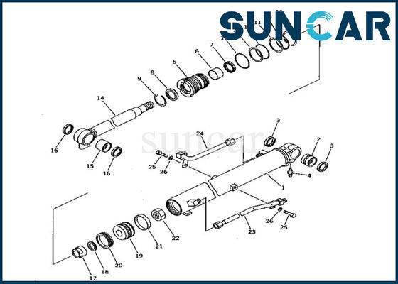 707-99-14430 บูมกระบอก Komatsu Service Kit รถขุด PC10-7 ชุดซีลชิ้นส่วนภายใน