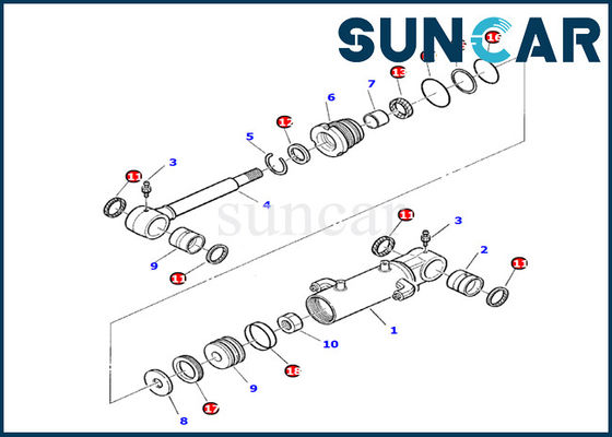 Komatsu 878000199 Blade Cylinder Seal Kit สำหรับรถขุด PC10-7 กระบอกสูบไฮดรอลิกด้านใน