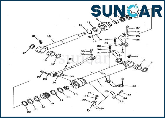 ซีลเครื่องจักร 707-98-27600 ชุดซ่อมซีลกระบอกสูบถังสำหรับรถขุด Komatsu PC100-5