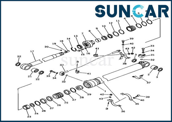 Arm Cylinder Seal Kit 707-99-44200 Komatsu เปลี่ยนชุดสำหรับ PC100-5C Excavator ชิ้นส่วนภายใน