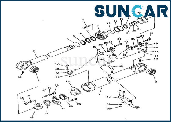 707-99-77250 Bucket Cylinder Service Kit ชุดซีลกระบอกไฮดรอลิกสำหรับ Komatsu PC1000-1