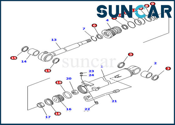 ชุดซีลไฮดรอลิก 707-98-13880 ชุดบริการกระบอกสูบบูมสำหรับ Komatsu PC10UU-3 Excavator